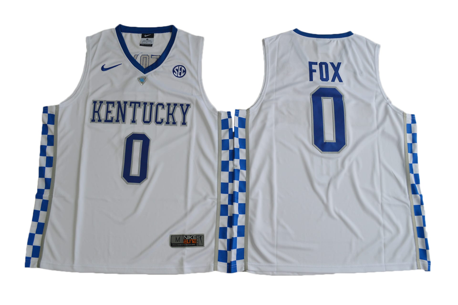 DeAaron Fox Jersey #0 Kentucky Wildcats NCAA Basketball White