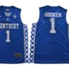 Devin Booker Jersey #1 Kentucky Wildcats NCAA Basketball Blue