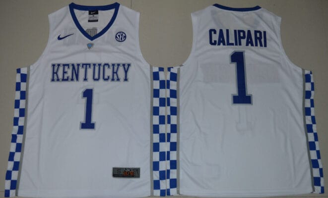 John Calipari Jersey #1 Kentucky Wildcats NCAA Basketball White