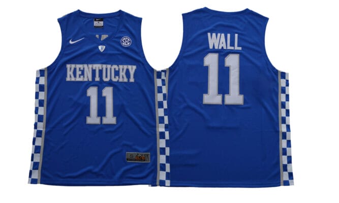 John Wall Jersey #11 Kentucky Wildcats SEC Logo NCAA Basketball Blue