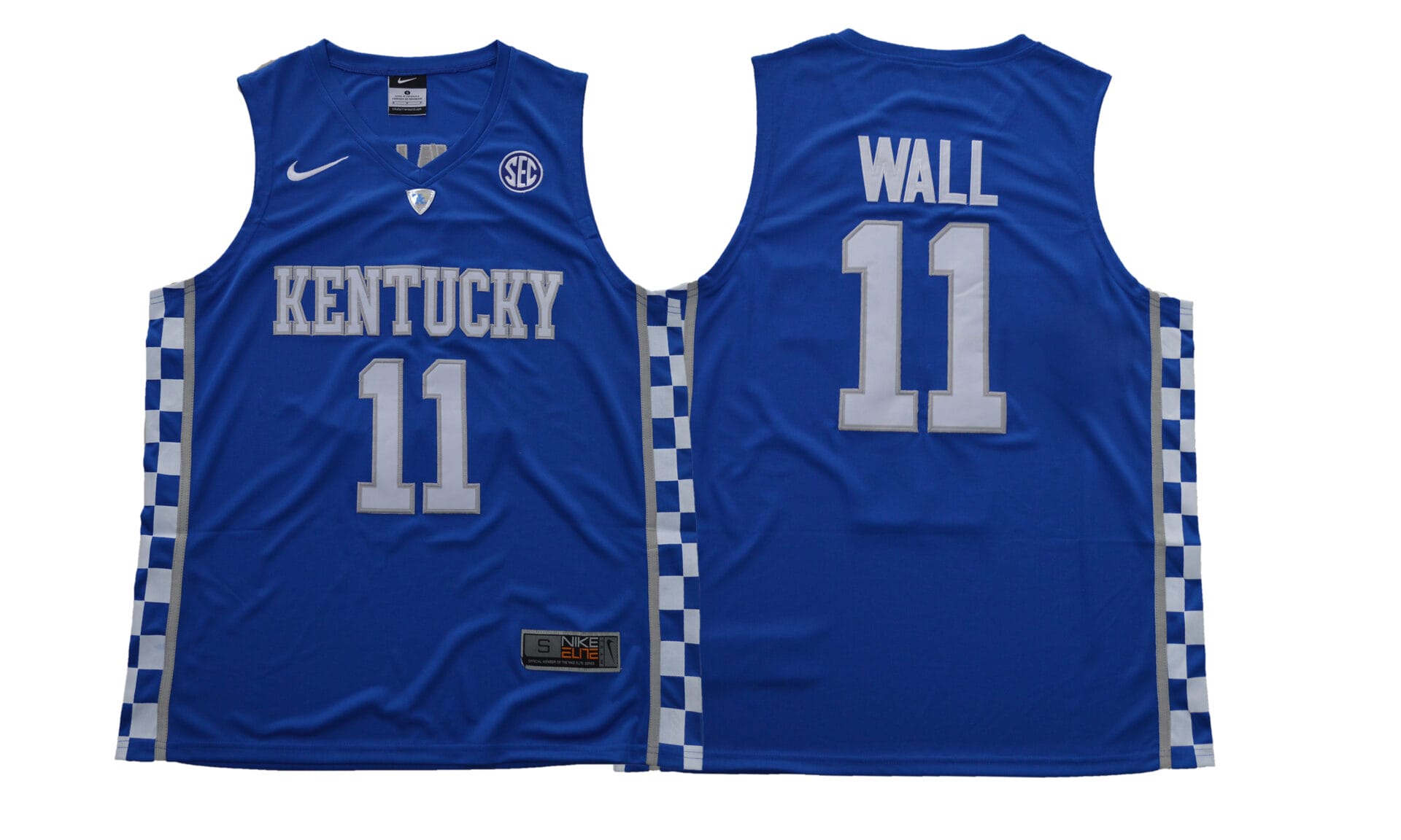 John Wall Jersey #11 Kentucky Wildcats SEC Logo NCAA Basketball Blue