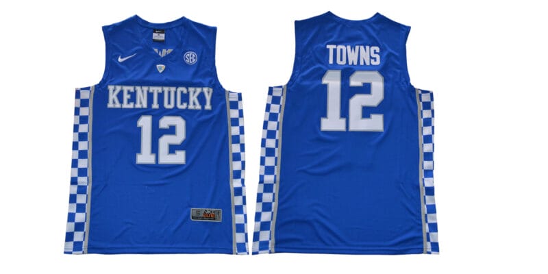 Karl Anthony Towns Jersey #12 Kentucky Wildcats NIL College Basketball Jersey Blue
