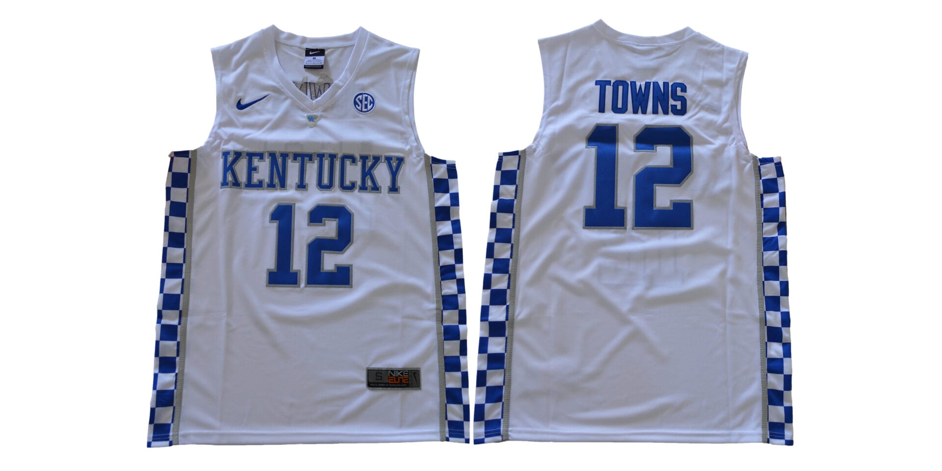 Karl Anthony Towns Jersey #12 Kentucky Wildcats NIL College Basketball Jersey White