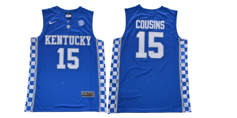 Demarcus Cousins Jersey #15 Kentucky Wildcats NCAA Basketball Jersey Blue