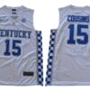 Demarcus Cousins Jersey #15 Kentucky Wildcats NCAA Basketball Jersey White