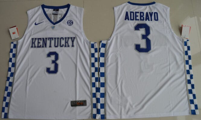 Edrice Adebayo Jersey #3 Kentucky Wildcats NCAA Basketball White