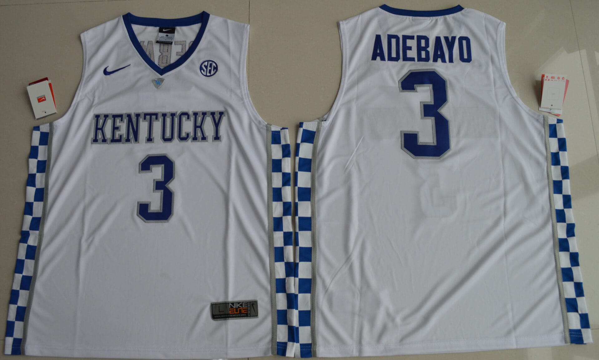 Edrice Adebayo Jersey #3 Kentucky Wildcats NCAA Basketball White
