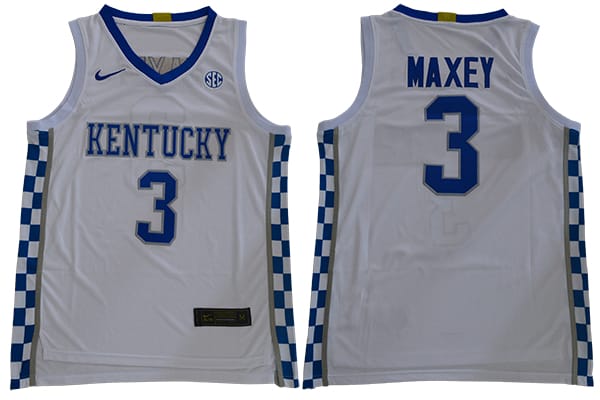 Tyrese Maxey Jersey #3 Kentucky Wildcats NCAA Basketball White
