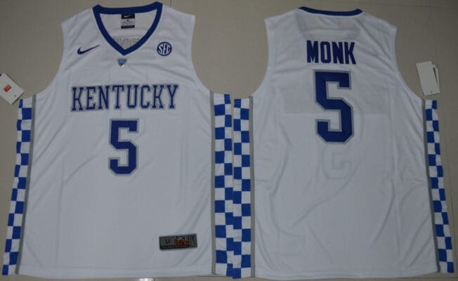 Malik Monk Jersey #5 Kentucky Wildcats NCAA Basketball White