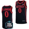 Keshad Johnson Jersey #0 San Diego State Aztecs 2023 NCAA National Championship March Madness Black