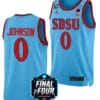 Keshad Johnson Jersey San Diego State Aztecs College Basketball 2023 NCAA Final Four Blue #0