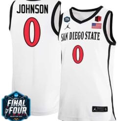 Keshad Johnson Jersey San Diego State Aztecs College Basketball 2023 NCAA Final Four White #0