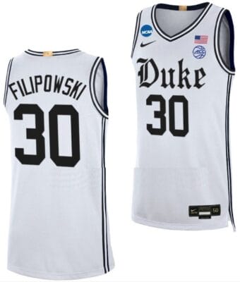 Kyle Filipowski Jersey #30 Duke Blue Devil College Basketball 2023 NCAA March Madness White