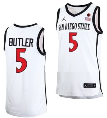 Lamont Butler Jersey #5 San Diego State Aztecs College Basketball Home White