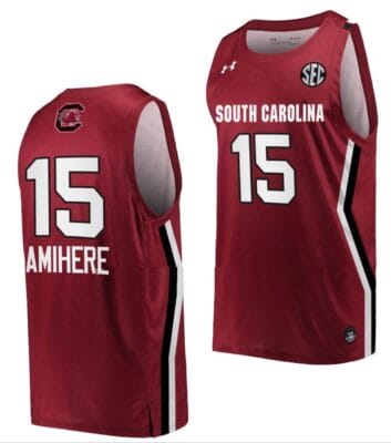 Laeticia Amihere Jersey #15 South Carolina Gamecocks College Basketball Wine