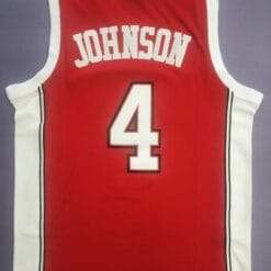 Alternative view of Larry Johnson Jersey #4 Unlv Rebels College Basketball Red
