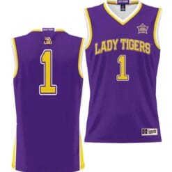 LSU Tigers Basketball Jersey 2023 NCAA National Champions Purple #1