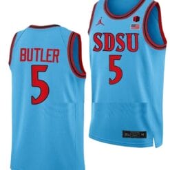 Lamont Butler Jersey #5 San Diego State Aztecs College Basketball Blue Alternate