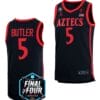 Lamont Butler Jersey #5 San Diego State Aztecs 2023 NCAA National Championship March Madness Black