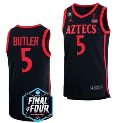 Lamont Butler Jersey #5 San Diego State Aztecs 2023 NCAA National Championship March Madness Black