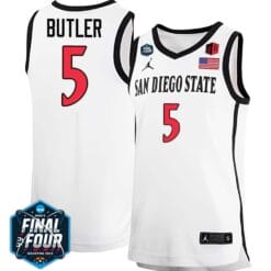 Lamont Butler Jersey San Diego State Aztecs College Basketball 2023 NCAA Final Four White #5