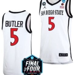 Lamont Butler Jersey San Diego State Aztecs College Basketball 2023 NCAA Final Four White #5