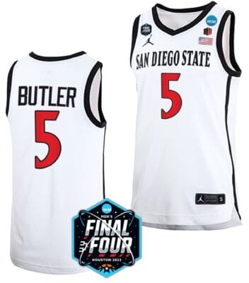 Lamont Butler Jersey San Diego State Aztecs College Basketball 2023 NCAA Final Four White #5