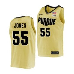 Lance Jones Jersey #55 Purdue Boilermakers College Basketball Gold Classic