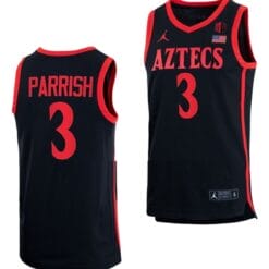 Micah Parrish Jersey #3 San Diego State Aztecs College Basketball Black