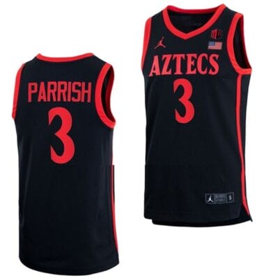 Micah Parrish Jersey #3 San Diego State Aztecs College Basketball Black