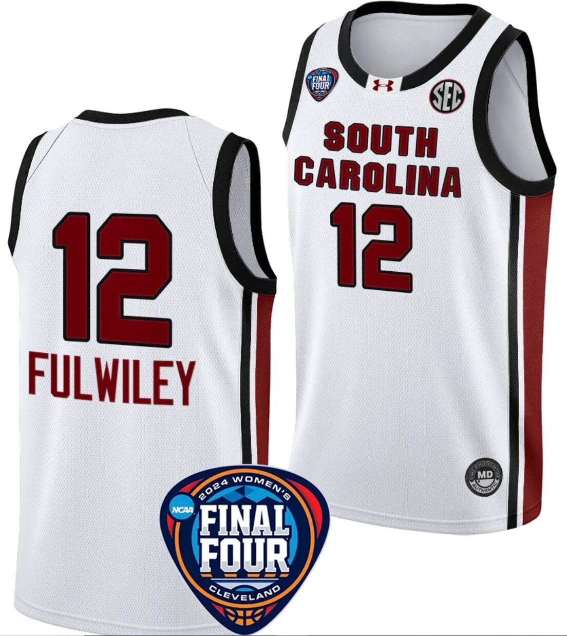 MiLaysia Fulwiley Jersey #12 South Carolina Gamecocks Basketball 2024 NCAA March Madness Final Four White
