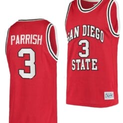 Micah Parrish Jersey #3 San Diego State Aztecs College Basketball Red Retro