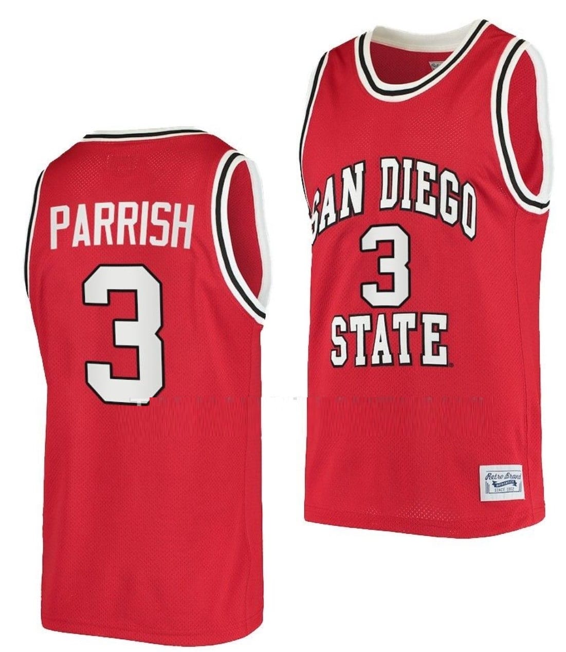 Micah Parrish Jersey #3 San Diego State Aztecs College Basketball Red Retro