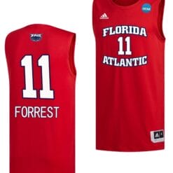 Michael Forrest Jersey #11 FAU Owls College Basketball 2023 NCAA March Madness Red