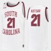 Maik Kotsar Jersey #21 South Carolina Gamecocks College Basketball White Replica