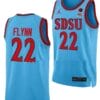Malachi Flynn Jersey #22 San Diego State Aztecs College Basketball Blue Alternate