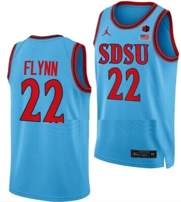 Malachi Flynn Jersey #22 San Diego State Aztecs College Basketball Blue Alternate