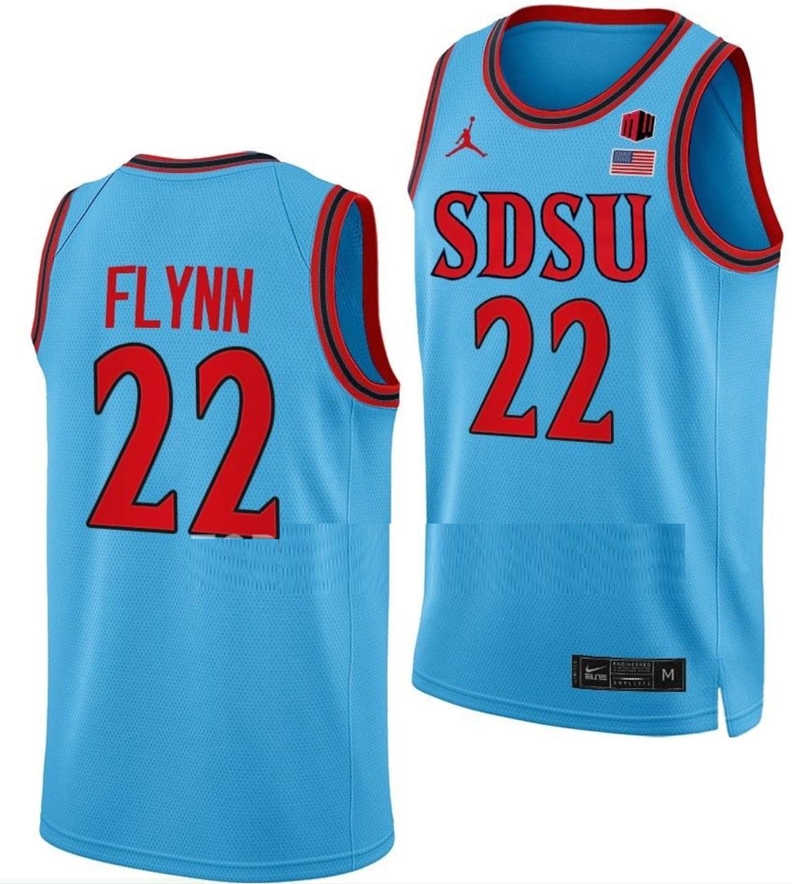 Malachi Flynn Jersey #22 San Diego State Aztecs College Basketball Blue Alternate