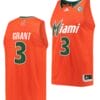Malcolm Grant Jersey Miami Hurricanes College Basketball Reverse Retro Orange #3
