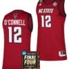 Michael O'Connell Jersey #12 NC State Wolfpack 2024 NCAA March Madness Final Four Basketball Red