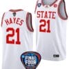 Madison Hayes Jersey #21 NC State Wolfpack Basketball 2024 NCAA March Madness Final Four White