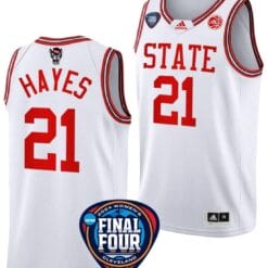 Madison Hayes Jersey #21 NC State Wolfpack Basketball 2024 NCAA March Madness Final Four White