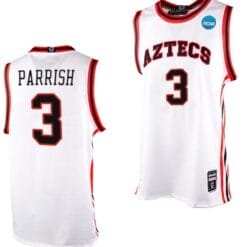 Micah Parrish Jersey #3 San Diego State Aztecs College Basketball 2023 NCAA March Madness White
