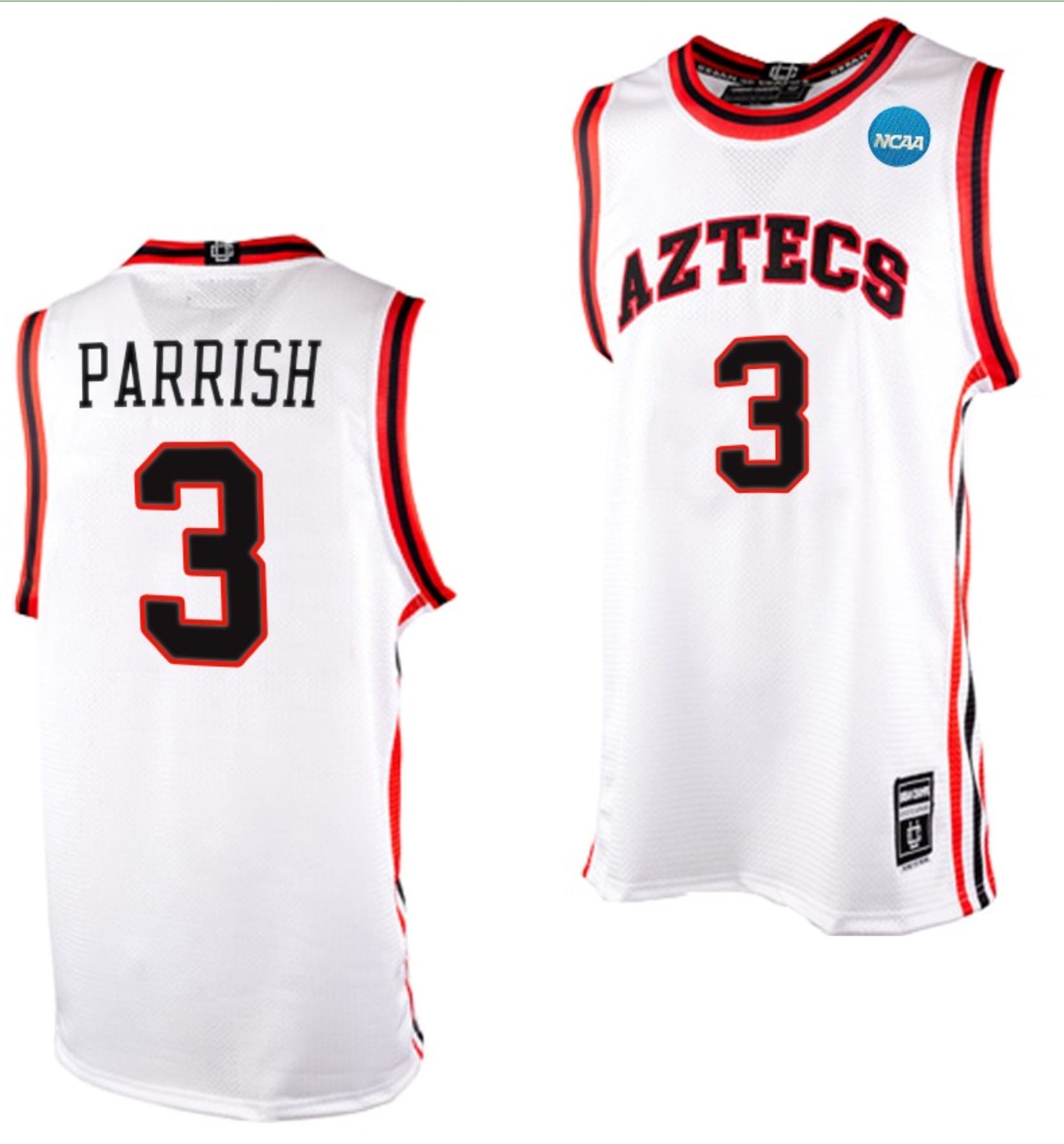 Micah Parrish Jersey #3 San Diego State Aztecs College Basketball 2023 NCAA March Madness White