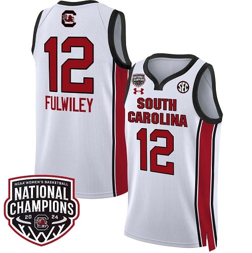 MiLaysia Fulwiley Jersey #12 South Carolina Gamecocks Basketball 2024 National Champions All Stitched White