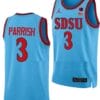 Micah Parrish Jersey #3 San Diego State Aztecs College Basketball Blue Alternate