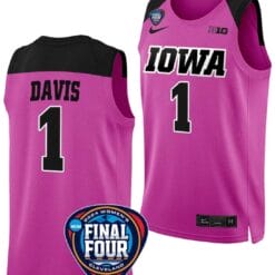 Molly Davis Jersey #1 Iowa Hawkeyes Basketball 2024 NCAA March Madness Final Four Pink