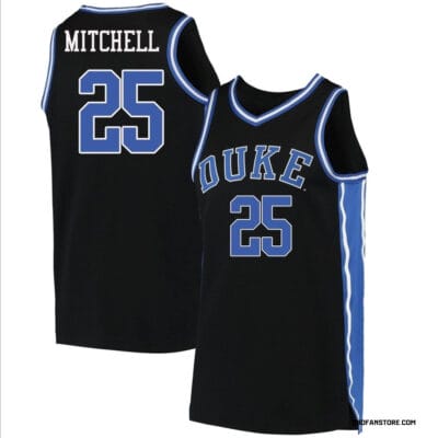 Mark Mitchell Jersey #25 Duke Blue Devils College Basketball Black