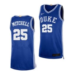 Mark Mitchell Jersey #25 Duke Blue Devils College Basketball Blue