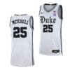 Mark Mitchell Jersey #25 Duke Blue Devils College Basketball White